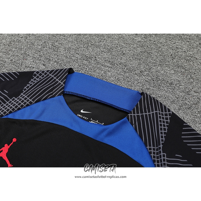 Chandal del Paris Saint-Germain 2022-2023 Manga Corta Negro y Azul - Pantalon Corto